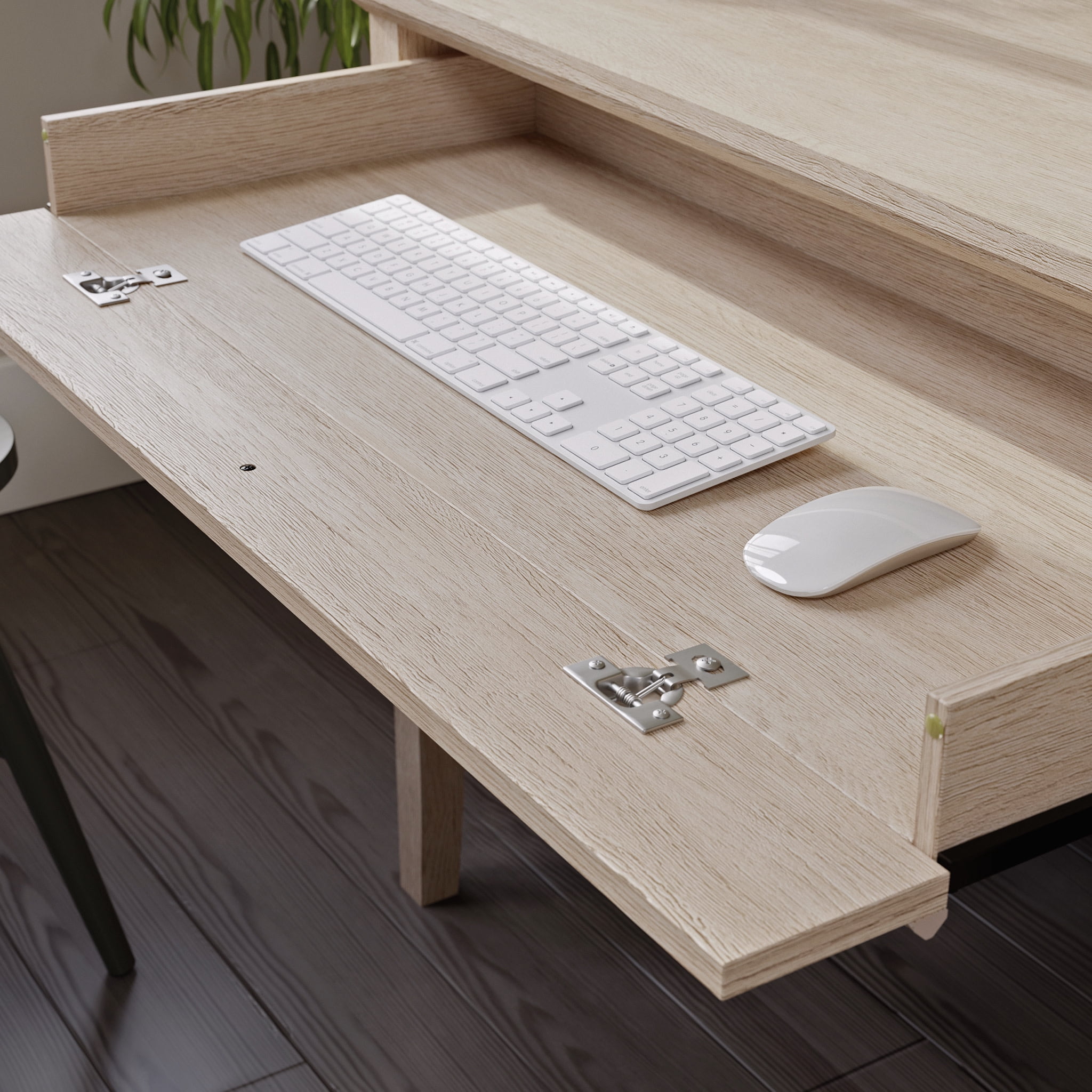 Sauder East Adara Single Pedestal Desk, Cascade Oak Finish