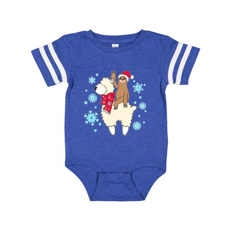 

Inktastic Christmas Cute Sloth and Llama Gift Baby Boy or Baby Girl Bodysuit