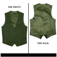 thumbnail image 4 of HISDERN Men's Suit Vest Business Formal Dress Waistcoat Vest with 3 Pockets for Suit or Tuxedo Green, 4 of 7