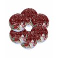 thumbnail image 7 of 13 Inch Round Placemats Set of 6, Red Plaid Snowman Christmas Non Slip Heat Insulation PP Table Mats, Snowflake Red Truck Xmas Tree Gifts Washable Place Mats for Kitchen Dining Party Table Decor, 7 of 7