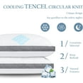thumbnail image 3 of Tencel Pillows Queen Size Set of 2, Shredded Memory Foam Pillows, 20"x30"Cooling Tencel Circular Knit Pillow, Adjustable Bed Pillow for Side, Back, Stomach Sleepers, 3 of 6