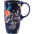 thumbnail image 2 of Ceramic Mug with Lid and Handle,17oz. Tall Coffee Cup for Home,Party and Birthday,Just Believe, 2 of 8