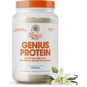 Whey Protein Powder for Lean Muscle Growth & Recovery - Dual Protein Blend Egg White Isolate, Vanilla, Genius Protein by the Genius Brand