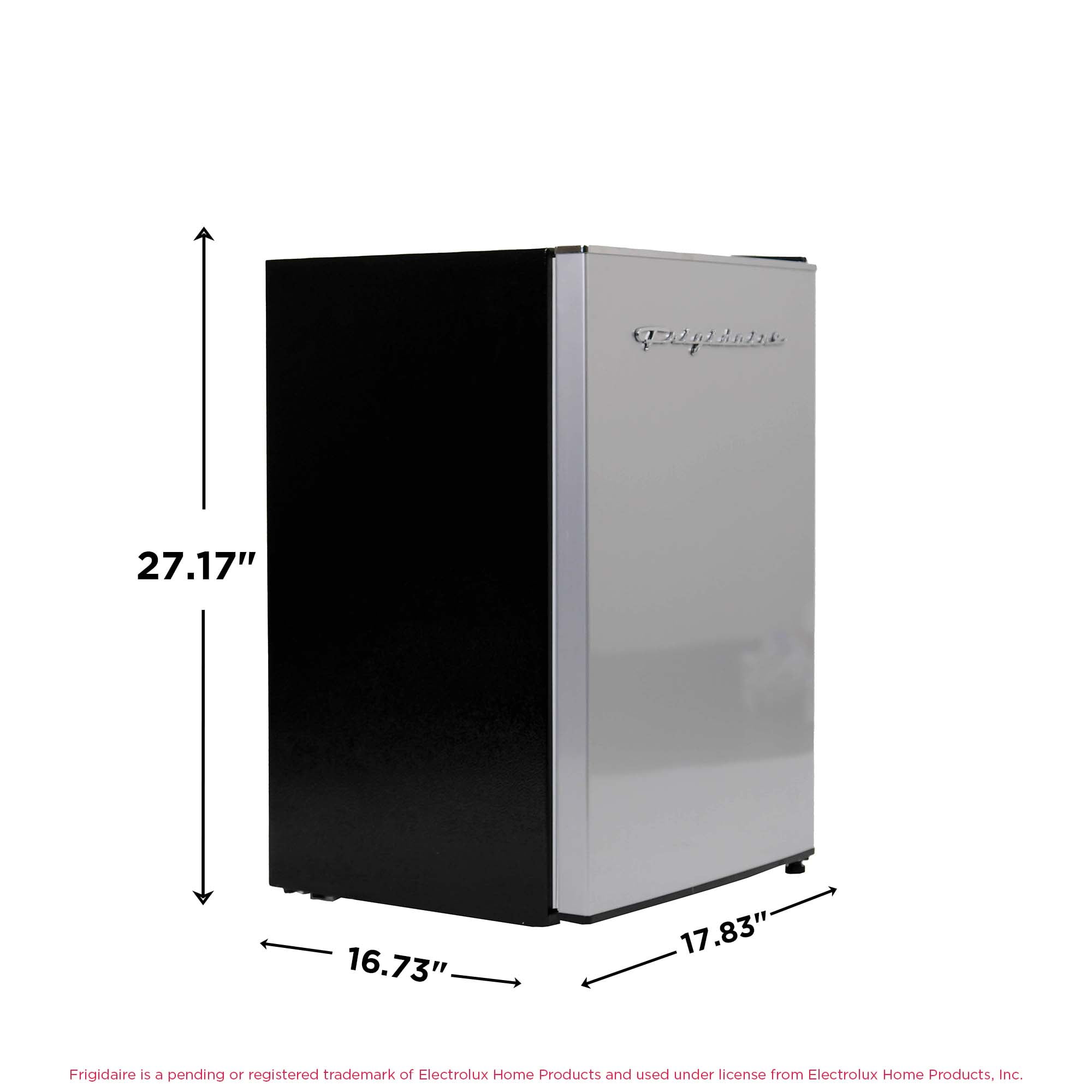 Frigidaire 2.5 Cu. ft. Compact Refrigerator with Chiller Compartment, Space-Saving Mini Fridge for Home, Office, Platinum