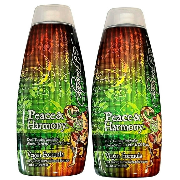 Lot of 2 PEACE AND HARMONY Dark Intensifier Tanning Bed Lotion 10 Oz