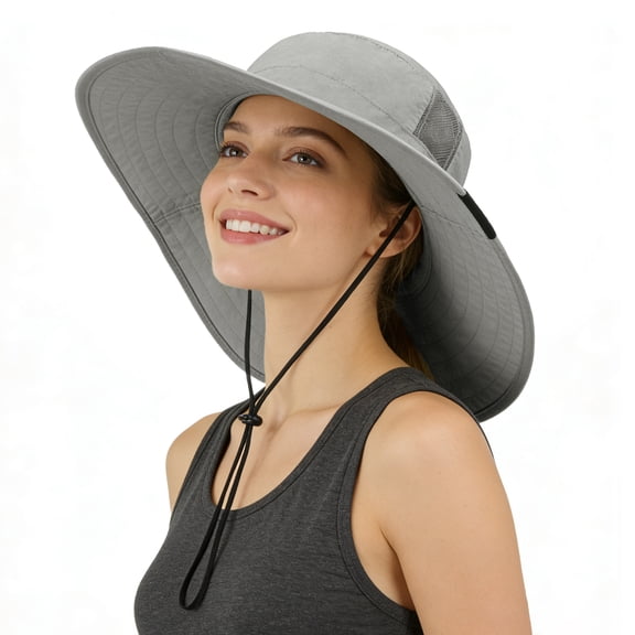 Solaris Womens Sun Hats UV Protection,Wide Brim Large Bill Flap Sun Hat for Beach Camping Hiking Hunting Fishing