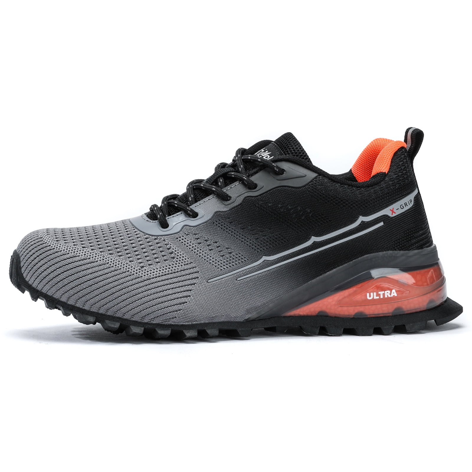 Kricely Men's Trail Running Shoes Fashion Walking Hiking Sneakers for Men Tennis Cross Training Shoe Outdoor Snearker Mens Casual Workout Footwear Grey Size 7.5