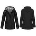 thumbnail image 3 of Veste à Doublure Rayée pour Femmes, Extérieur, Cordon de Serrage, Randonnée, Imperméable, Manteau d'Hiver Chaud à Capuche, Manteau de Sport, 3 of 6