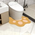 thumbnail image 6 of Shrysg Purr-fectly Adorable: Cat Paw Print Toilet Rug | U-Shaped Design for Optimal Coverage | Waterproof & Stain-Resistant | Non-Slip Bath Mat | Ideal for Toilet Flooring,22x20 Inch（yellow）, 6 of 7