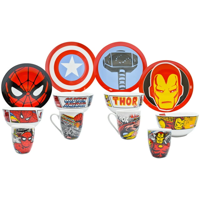 Vajilla de Porcelana Ambient 21 Disney Marvel Avengers 12 Piezas