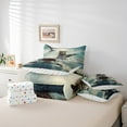 thumbnail image 4 of Erosebridal Raccon Riding Shark Bed in a Bag Queen size,Ocean Wildlife Bedding Queen Size,Animal Bedroom Decor,Reversible,Ultra Soft,7-Piece, 4 of 5