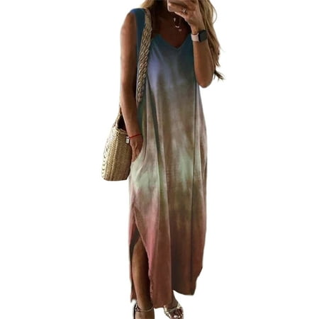 

Capreze Nightdresses for Womens Sleeveless Loose Tank Nightgowns V Neck Casual Lounge Sleepwear Pajama Dresses