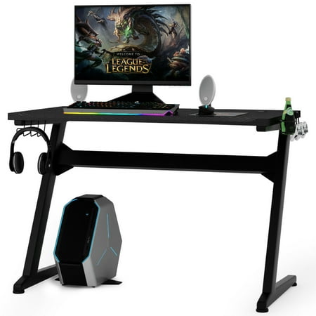 UPC: 0810011679528 | Gymax Gaming Desk Computer Studio Desk PC Table Z Shape Gamer Workstation w/Mousepad