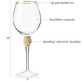 thumbnail image 5 of Berkware Red Wine Glass with Rhinestone Design and Gold Rim (Set of 6), 5 of 5