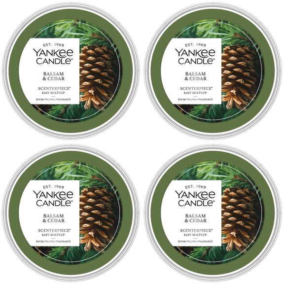 Yankee Candle Balsam & Cedar Scenterpiece Easy MeltCup (Pack of 4)