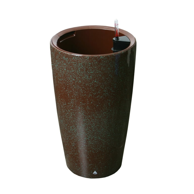 Algreen Modena Planter, 22-In. Round Taper Planter, Self-Watering, Brown Granite Algreen Modena Planter, 22-In. Round Taper Planter, Self-Watering, Brown Granite