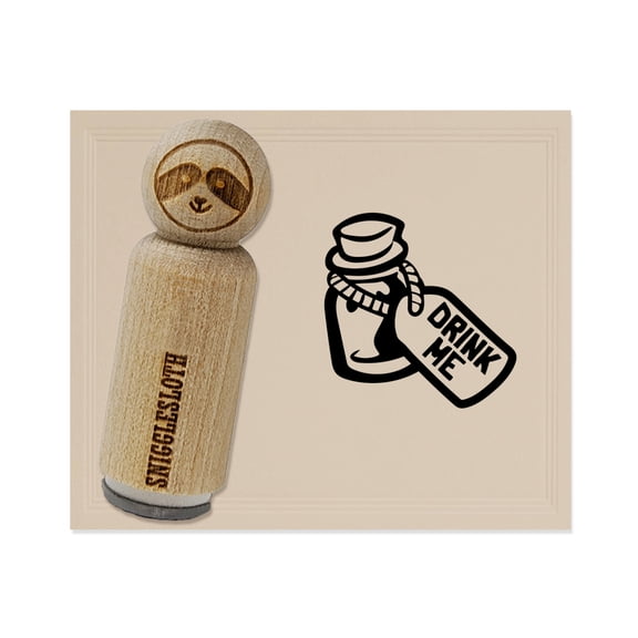 Drink Me Potion Bottle from Alice In Wonderland Rubber Stamp for Scrapbooking Crafting Stamping - Mini 1/2 Inch