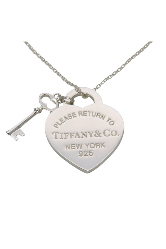 Pre-Owned Tiffany & Co. Return to Heart Tag Key Necklace, SV925 Pendant, Women's.