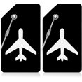 thumbnail image 1 of 2 PCS Silicone Baggage Labels, Suitcase ID Tag Set, Handbag Tag Labels Travel Accessories for Checked Luggage, Hand Luggage and Handbags - Black, 1 of 5