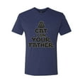 thumbnail image 3 of Cat I Am Your Father Cat Lover Mens Premium Tri Blend T-Shirt, Vintage Navy, Medium, 3 of 5