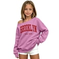 thumbnail image 6 of Shadoumai Girls Off the Shoulder Sweatshirts Brooklyn Letter Print Tops Cute Trendy Fall Pullover for Teen Girl Long Sleeve Kids Clothes, 6 of 6