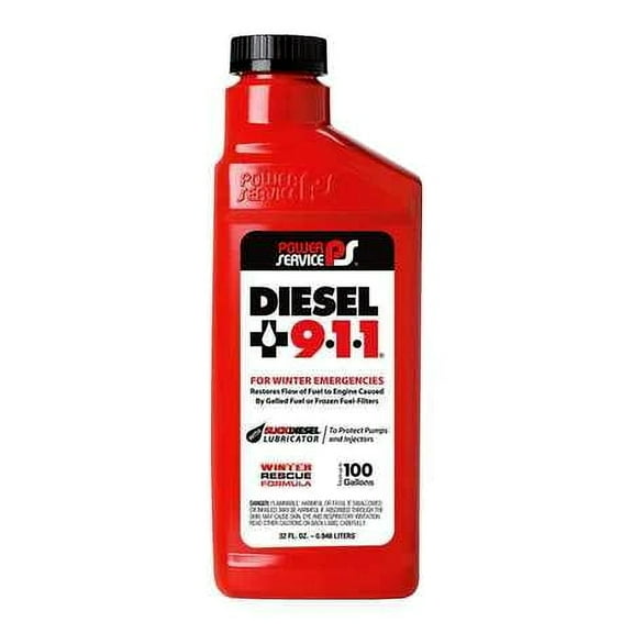 Power Service 08025-12 Diesel Fuel Additive, Amber, 32 Oz., G5573176