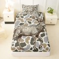 thumbnail image 3 of Castle Fairy Teens Retro Deer Twin Sheets 3pcs,Vintage Camouflage Bedding,Khaki Gray Brown,1 Fitted Sheet, 1 Flat Sheet and 1 Pillowcase, 3 of 6