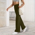 thumbnail image 6 of Women's High Waist Yoga Pants with Pockets, Stretch Athletic Workout Pants, Slim Fit Casual Flare Leggings for Running Fitness Travel Everyday Wear Army Green M, 6 of 8