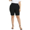 thumbnail image 5 of HDE Plus Size Bermuda Shorts for Women with Pockets Black 2X, 5 of 6