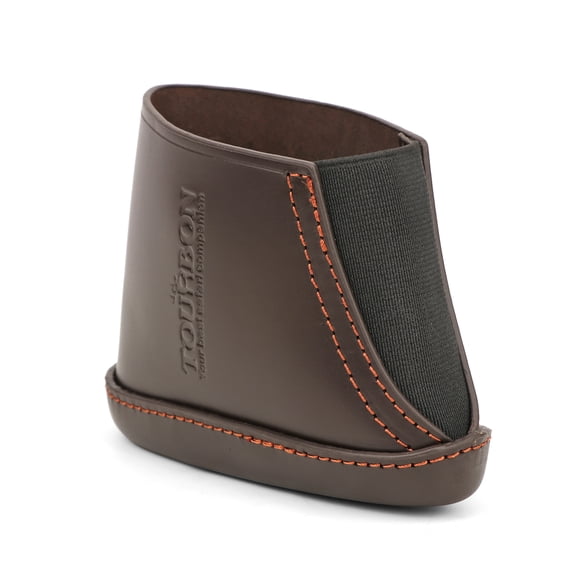 Tourbon Hunting Gun Recoil Pad Buttstock Cover Sleeve Slip-on Leather Brown 1 Count-Leather Sleeve with Neoprene Pad Only
