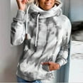 thumbnail image 2 of Chandail à Capuche pour Femmes, Imprimé Teinture sur Nœuds, Manches Longues, Poche, Ample, 2 of 6