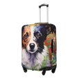 thumbnail image 2 of Haiem Colorful Flower Dog Luggage Cover Printed Suitcase Covers for Luggage Elastic Washable Suitcase Protector Fits 18-32 Inch Luggage-Medium, 2 of 9