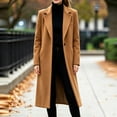 thumbnail image 5 of QIYAGBSA Trench Coat Women Soft Notched Lapel Collar Button Down Long Sleeve Fall Winter Warm Outerwear with Side Pockets Mid Calf Everyday Coverage (Coffee, 2XL), 5 of 9