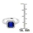 thumbnail image 3 of Sterling Silver with Blue Sapphire and White Topaz Halo Ring, 3 of 3