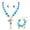ST0023-Blue Set-, variant on Natural Seashell Choker Necklace, Starfish Shell, Freshwater Pearl, Mother of Pearl, Earrings Jewelry Set for Women