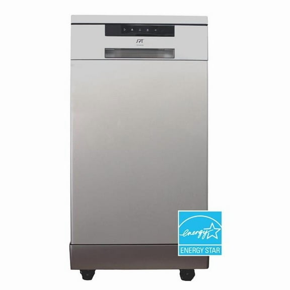 SPT 18” Stainless Steel Portable Dishwasher with Faucet Adapter, 52 dB
