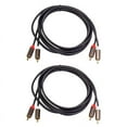 thumbnail image 1 of 2X Cable de Audio Coaxial 2RCa A 2 RCa Cable de Audio Estéreo RCa de 3,5 Jack 1M para Cine en Casa DVD TV Amplificador CD, 1 of 5