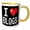 Yellow/White, variant on 3drose, Geeky Old School Pixelated Pixels 8-bit I Heart I Love Blogs, 11oz Two-tone Yellow Mug