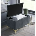 thumbnail image 4 of Pierre Upholstered Panel Bed with Storage Bench Grey Queen, 4 of 5