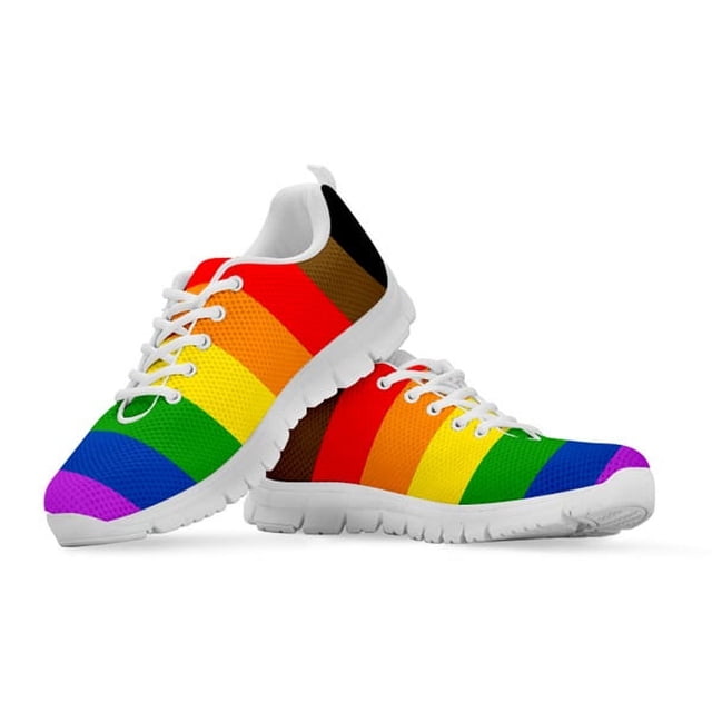 Vibrant Rainbow Spectrum Triangle Geometric Printed Flats Shoes Woman Spring/Autumn Female Sneakers Breathable Shoes