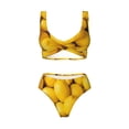 thumbnail image 4 of Rocae Ripe Yellow Lemon for Bikini Set for Women Two Piece Sexy High Swimsuits Split Crossover Bikini Small, 4 of 9