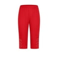 thumbnail image 2 of Women's Leggings Women Ladies' Casual Beach Hot Stamping Tight Leggings Yoga Cropped Pants,Red Women's Legging XXL, 2 of 5
