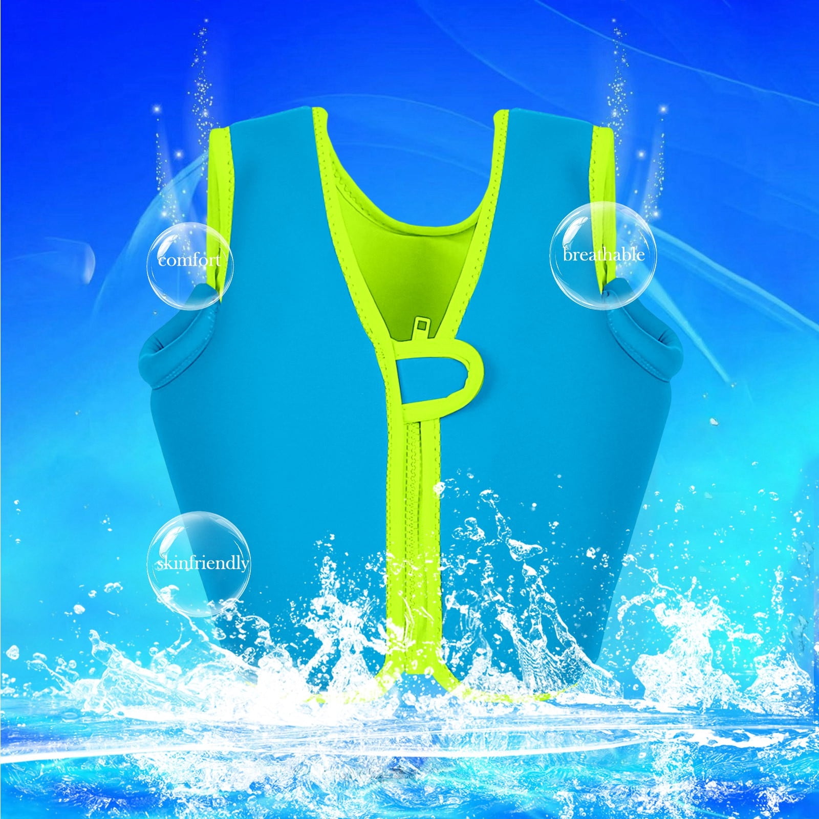 Kids Life Jacket Boating Adjustable Fit Epe Foam Toddler Swim Vest Coast Guard Approved Life Vest Floaties Swimwear Buoyancy Jacket for Pool & Beach