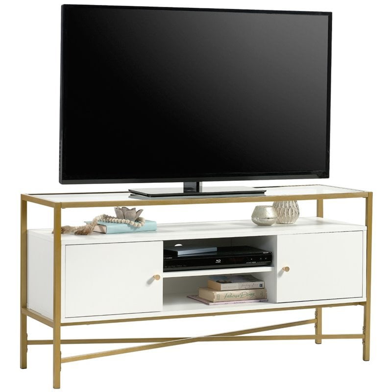 Pemberly Row 55" Wide Glass TV Stand