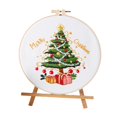 thumbnail image 1 of KLKCMS Christmas Embroidery Kit, Needlepoint Cross Stitch Kits, including Threads Hoop A, 1 of 9