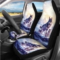 thumbnail image 2 of Uorisanigo Wolf Snow 14 Pieces Auto Seat Cover Car Steering Wheel Cover Cars Headrest Cover and Car Armrest Cover Water Cup Pad Auto Seat Belt Cover Keychain Anti-slip Elastic Fit Cars,SUVs, 2 of 6
