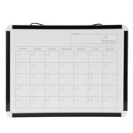 Magnetic Calendar White Board, Monthly Calendar Dry Erase Whiteboard Versatile Solid with Black Aluminium Frame for Office