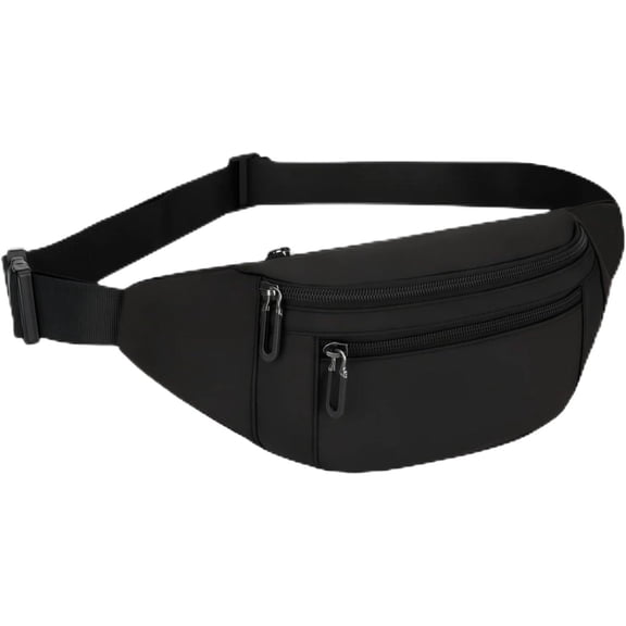 Fanny Pack Belt Bag for Men & Women – Anti-Theft, Water-Resistant, 3-Zipper Pockets, Lightweight Running Waist Pack for Travel, Hiking, Cycling & Outdoor Activities
