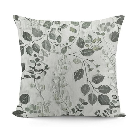 Green and Gray Throw Pillow Covers  Decorative Leaf Pillowcases Turquoise and Grey Leaves Pillow Covers Cushion Covers for Sofa Couch Bedroom Indoor Outdoor Home Decor