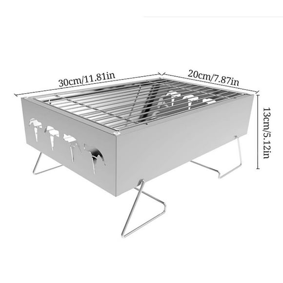 kurtrusly Multi-function Charcoal Grills Portable Stainless Steel Barbecue Grilling Machine Mini Grill for Home Garden